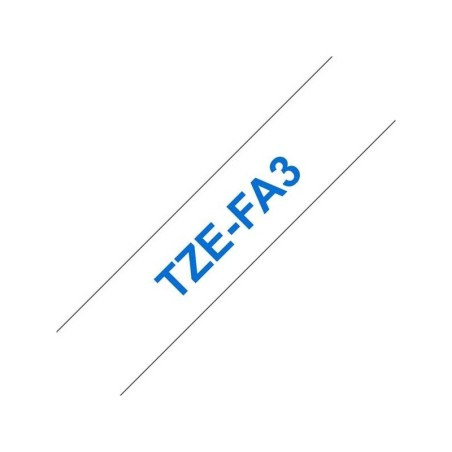 Brother TZeFA3 Cinta Textil Generica de Etiquetas - Texto azul sobre fondo blanco - Ancho 12mm x 3 metros