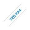Nastro per etichette tessili generiche Brother TZeFA4 - Testo blu su sfondo bianco - Larghezza 18 mm x 3 metri