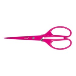 Forbici da Ufficio Milano Acide con Lama in Acciaio Inossidabile - Manico Simmetrico in Plastica - Lunghezza 17 cm - Colore Rosa