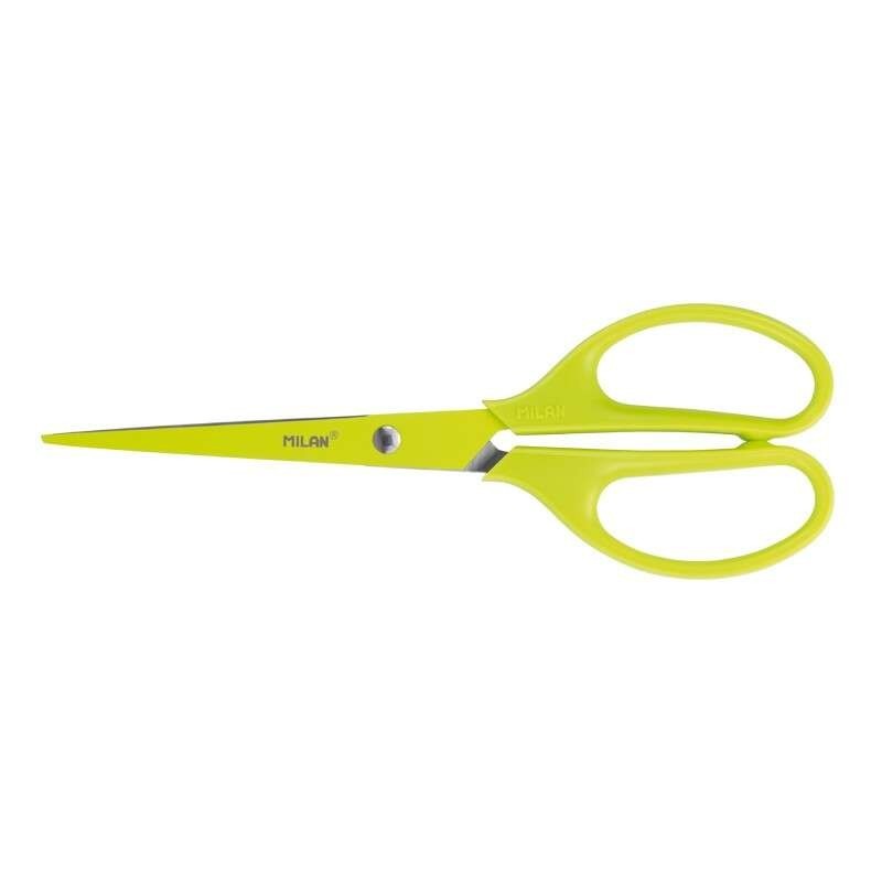 Milan Tijeras Oficina Acid con Cuchilla de Acero Inoxidable - Mango de Plastico Simetrico - Longitud 17cm - Color Amarillo Milan Tijeras Oficina Acid con Cuchilla de Acero Inoxidable - Mango de Plastico Simetrico - Longitud 17cm - Color Amarillo