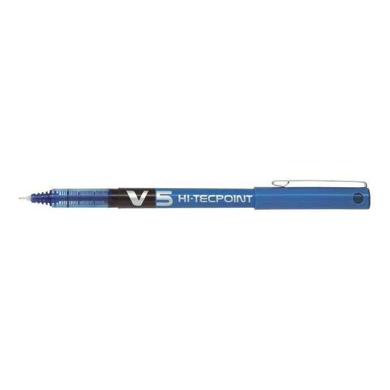 Pilot Boligrafo de tinta liquida V5 HI-Tecpoint Rollerball - Punta fina de aguja 0.5mm - Trazo 0.3mm - Color Azul