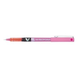 Pilot Boligrafo de tinta liquida V5 HI-Tecpoint Rollerball - Punta fina de aguja 0.5mm - Trazo 0.3mm - Color Rosa