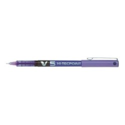 Penna roller Pilot V5 HI-Tecpoint a inchiostro liquido - Punta ago fine 0,5 mm - Corsa 0,3 mm - Colore viola 12pz 12pz