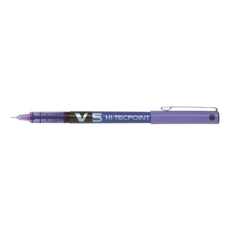 Penna roller Pilot V5 HI-Tecpoint a inchiostro liquido - Punta ago fine 0,5 mm - Corsa 0,3 mm - Colore viola 12pz 12pz