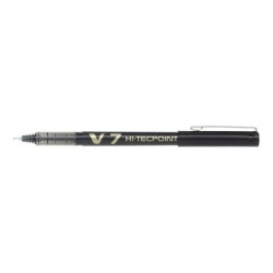 Pilot Boligrafo de tinta liquida V7 HI-Tecpoint Rollerball - Punta fina de aguja 0.7mm - Trazo 0.5mm - Color Negro