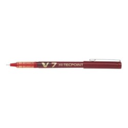 Pilot Boligrafo de tinta liquida V7 HI-Tecpoint Rollerball - Punta fina de aguja 0.7mm - Trazo 0.5mm - Color Rojo