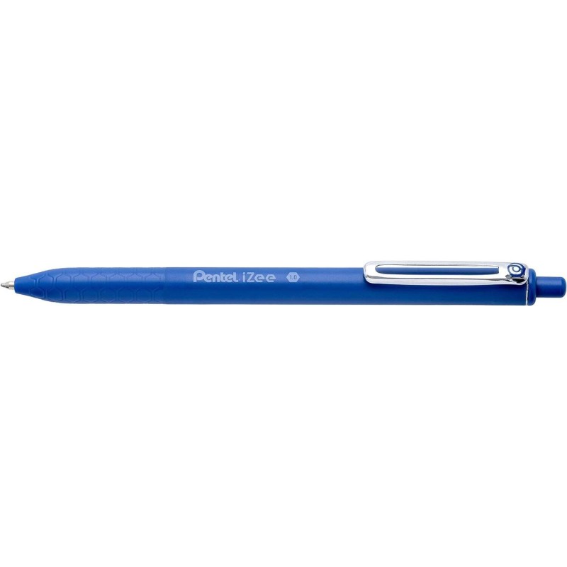 Penna a sfera retrattile Pentel iZee - Punta da 0,7 mm - Corsa da 0,35 mm - Clip in metallo - Colore blu 12pz 12pz Penna a sfera retrattile Pentel iZee - Punta da 0,7 mm - Corsa da 0,35 mm - Clip in metallo - Colore blu 12pz 12pz