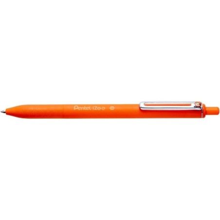 Penna a sfera retrattile Pentel iZee - Punta da 0,7 mm - Corsa da 0,35 mm - Clip in metallo - Colore arancione 12pz 12pz