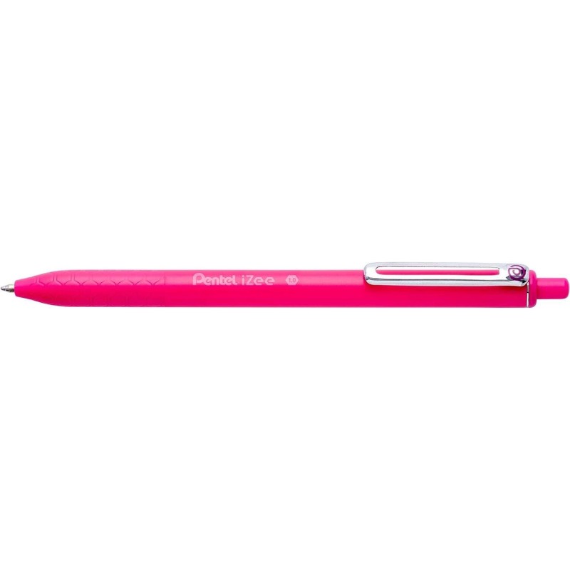 Pentel iZee Boligrafo de Bola Retractil - Punta 0.7mm - Trazo 0.35mm - Clip de Metal - Color Rosa Pentel iZee Boligrafo de Bola Retractil - Punta 0.7mm - Trazo 0.35mm - Clip de Metal - Color Rosa