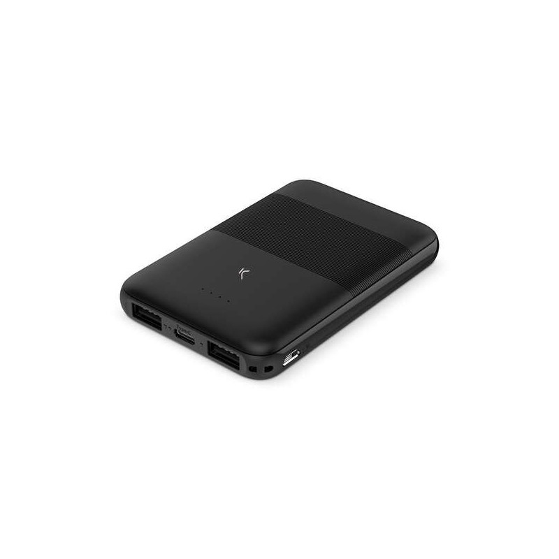 Ksix Powerbank Slim 5.000 mAh 10 W + cavo USB-A USB-C - Nero Ksix Powerbank Slim 5.000 mAh 10 W + cavo USB-A USB-C - Nero
