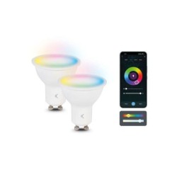 Ksix Confezione da 2 Lampadine Smartled Smart - RGB-CCT - 5.5W - GU10