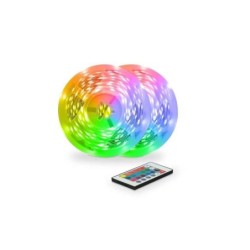 Ksix Confezione da 2 Strisce Led RGB da 5m ciascuna - Varie Modalità di Illuminazione - Telecomando
