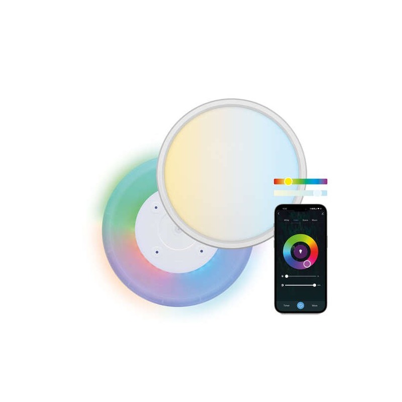 Ksix Smartled Soffitto Intelligente Duo - CCT-RGB - Controllo tramite APP - 24W - 42cm Ksix Smartled Soffitto Intelligente Duo - CCT-RGB - Controllo tramite APP - 24W - 42cm