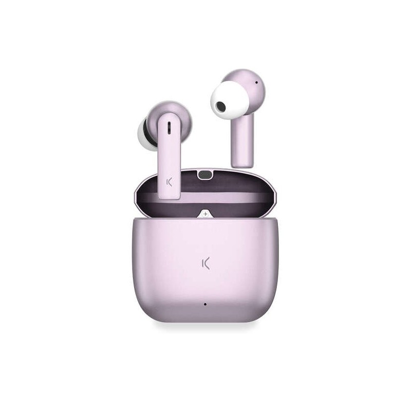 Cuffie Wireless Ksix Meteor - Custodia in metallo - ENC - Colore rosa Cuffie Wireless Ksix Meteor - Custodia in metallo - ENC - Colore rosa