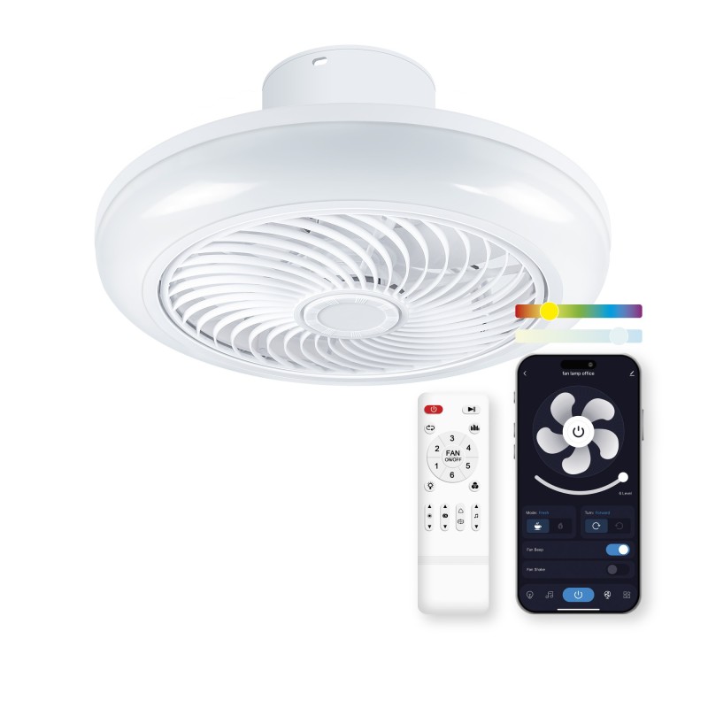 Ventilatore Smartled Ksix Siroco - RGBIC - CCT - Diametro 46cm - Colore Bianco Ventilatore Smartled Ksix Siroco - RGBIC - CCT - Diametro 46cm - Colore Bianco