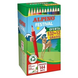 Alpino Festival Confezione da 144 Matite Colorate - Mina da 3 mm - Ideale per Tutta la Classe - Colori Assortiti