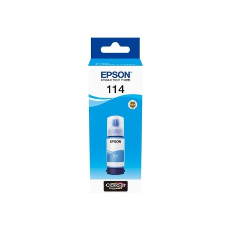 Bottiglia di inchiostro pigmentato originale Epson 114 ciano - C13T07B240