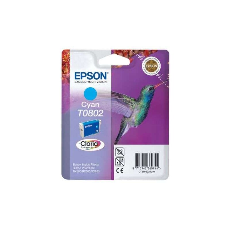 Cartuccia d'inchiostro originale Epson T0802 ciano - C13T08024011 Cartuccia d'inchiostro originale Epson T0802 ciano - C13T08024011