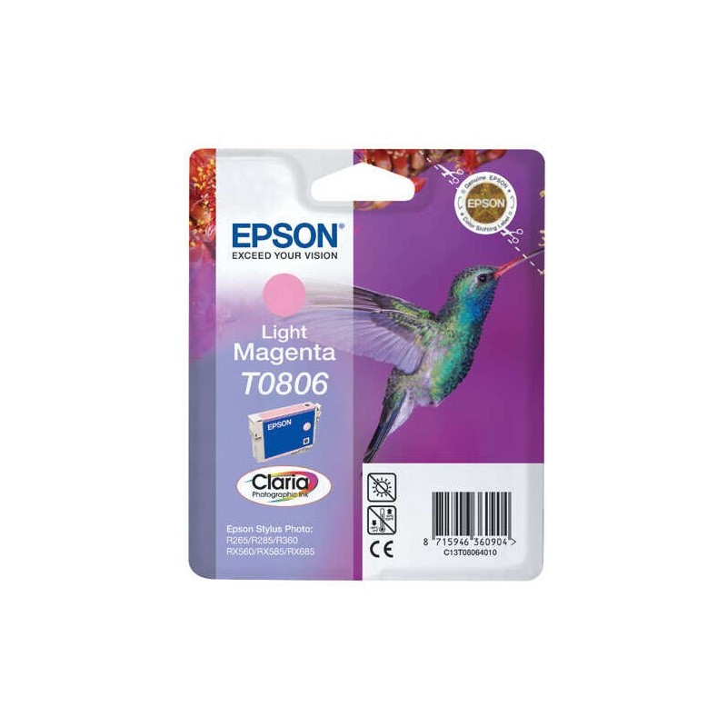 Cartuccia d'inchiostro originale Epson T0806 Magenta Light - C13T08064011 Cartuccia d'inchiostro originale Epson T0806 Magenta Light - C13T08064011