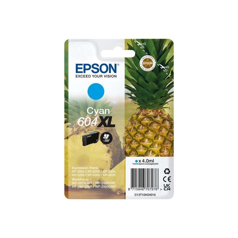 Cartuccia d'inchiostro originale Epson 604XL ciano - C13T10H24010 Cartuccia d'inchiostro originale Epson 604XL ciano - C13T10H24010