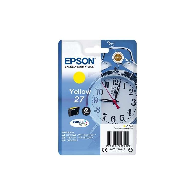 Cartuccia d'inchiostro originale gialla Epson T2704 (27) - C13T27044012 Cartuccia d'inchiostro originale gialla Epson T2704 (27) - C13T27044012