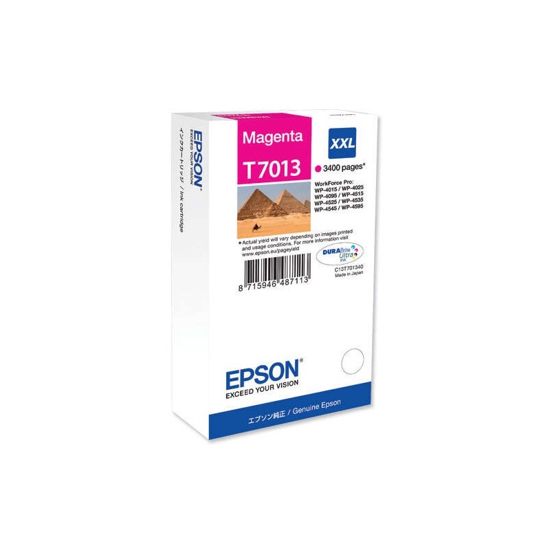 Cartuccia d'inchiostro originale magenta Epson T7013 - C13T70134010 Cartuccia d'inchiostro originale magenta Epson T7013 - C13T70134010