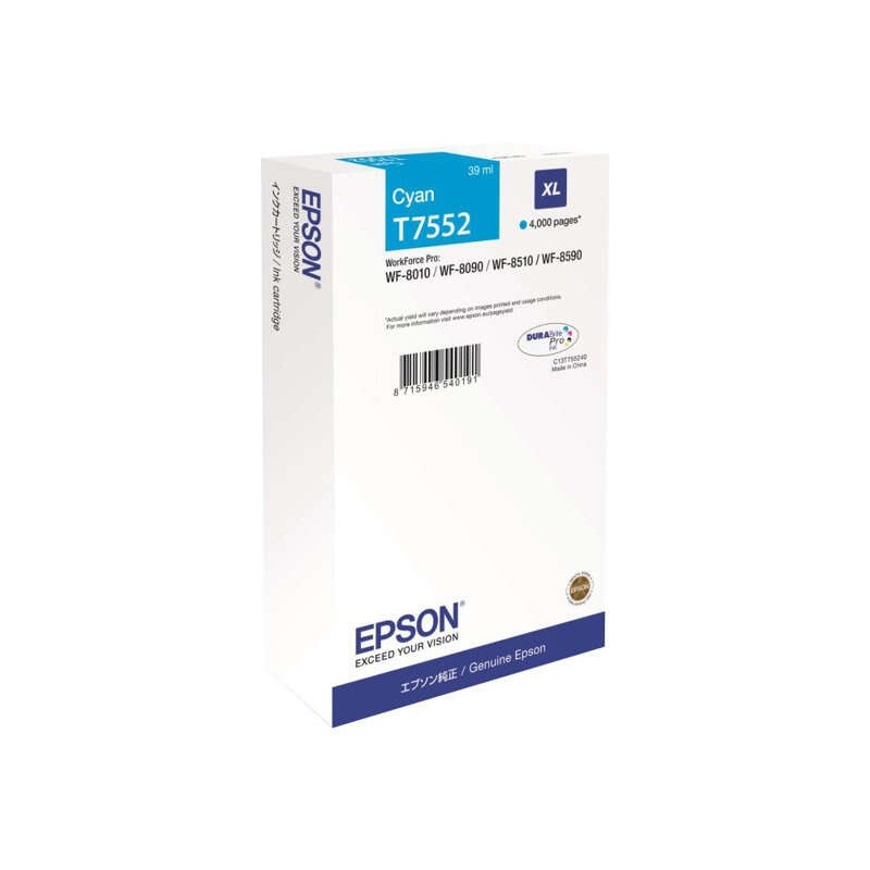 Cartuccia d'inchiostro originale Epson T7552 ciano - C13T755240/C13T75524N Cartuccia d'inchiostro originale Epson T7552 ciano - C13T755240/C13T75524N