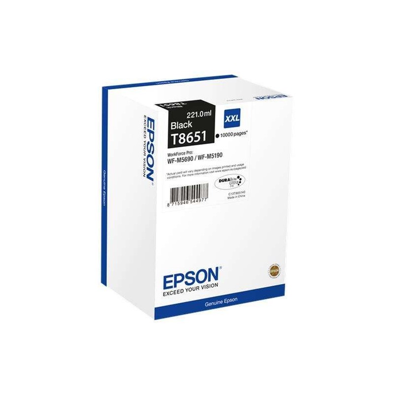 Cartuccia d'inchiostro originale nera Epson T8651 - C13T865140 Cartuccia d'inchiostro originale nera Epson T8651 - C13T865140