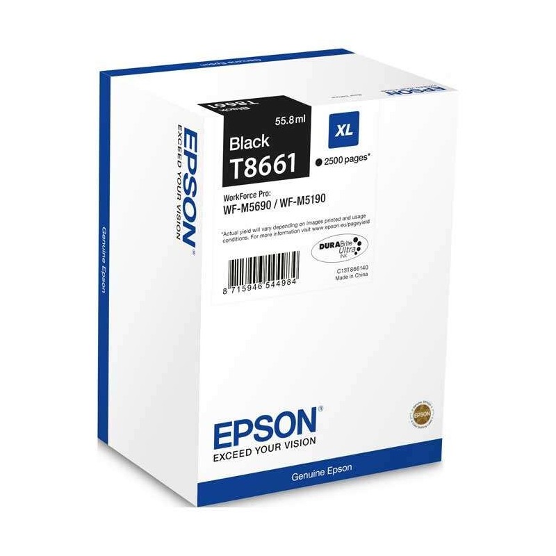 Epson T8661 XL Negro Cartucho de Tinta Original - C13T866140 Epson T8661 XL Negro Cartucho de Tinta Original - C13T866140