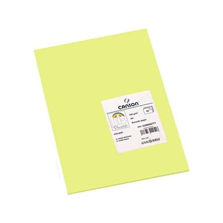 Canson Guarro Pack de 50 Cartulinas Iris A4 de 185g - 21x29.7cm - Color Verde Manzana