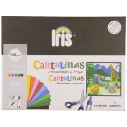 Canson Guarro Minipack da 10 Cartoncini Iris A4+ 185g - 24x32 cm - Colori Assortiti