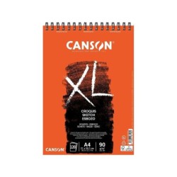 Blocco da disegno Canson XL con 120 fogli A4 - Spirale microperforata - 21x29,7 cm - 90 g - Colore avorio