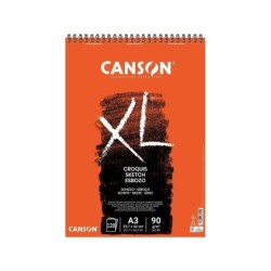 Blocco da disegno Canson XL con 120 fogli A3 - Spirale microperforata - 29,7x42 cm - 90 g - Colore avorio