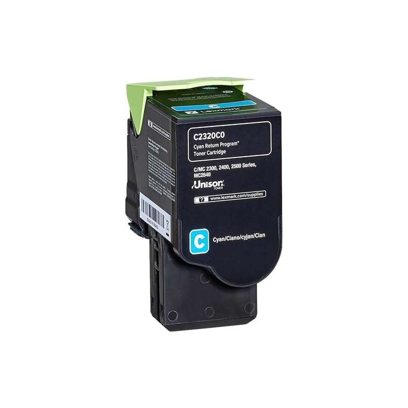 Cartuccia toner originale ciano Lexmark C2325/C2425/C2535/MC2325/MC2425/MC2535/MC2640 - C2320C0