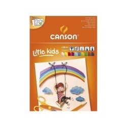 Canson Kids Cartulina Bloc Encolado de 30 Hojas A4 - 21x29.7 - 120g - Colores Surtidos