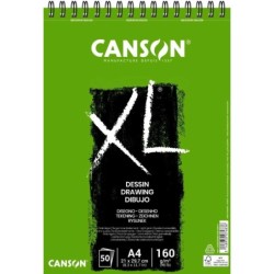 Blocco da disegno leggero Canson XL Dessin con 50 fogli A4 - Spirale microperforata - 21x29,7 cm - 160 g - Colore bianco