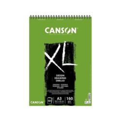 Canson XL Dessin Ligero Bloc de Dibujo con 50 Hojas A3 - Espiral Microperforado - 29.7x42cm - 160g - Color Blanco