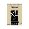 Canson XL Kraft Rayado Bloc de Dibujo con 60 Hojas A3 - Espiral Microperforado - 29.7x42cm - 90g - Color Beige