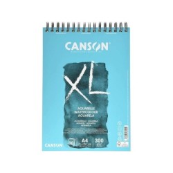 Canson XL Aquarelle Album Espiral Microperforado de 30 Hojas A4 - Grano Fino - 21x29.7cm - 300g - Color Blanco