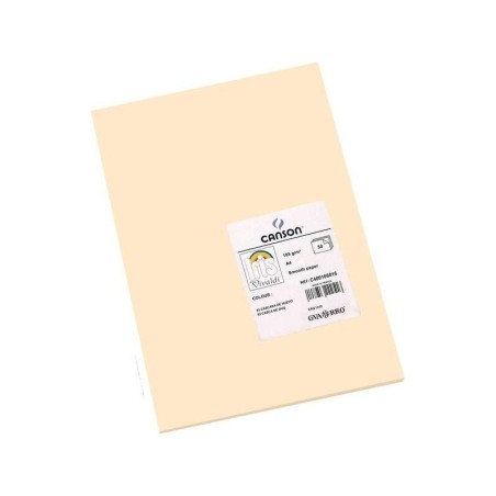 Canson Guarro Confezione da 50 Cartoncini Iris A4 da 185 g - 21x29,7 cm - Colore Guscio d'Uovo