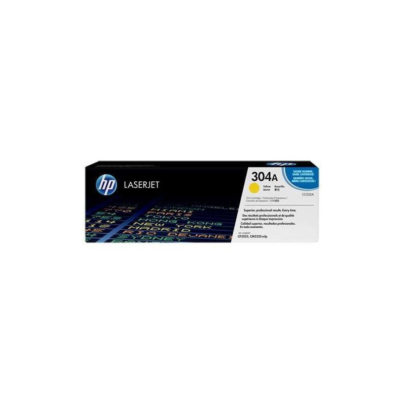 Cartuccia toner giallo originale HP CC532A - 304A Cartuccia toner giallo originale HP CC532A - 304A
