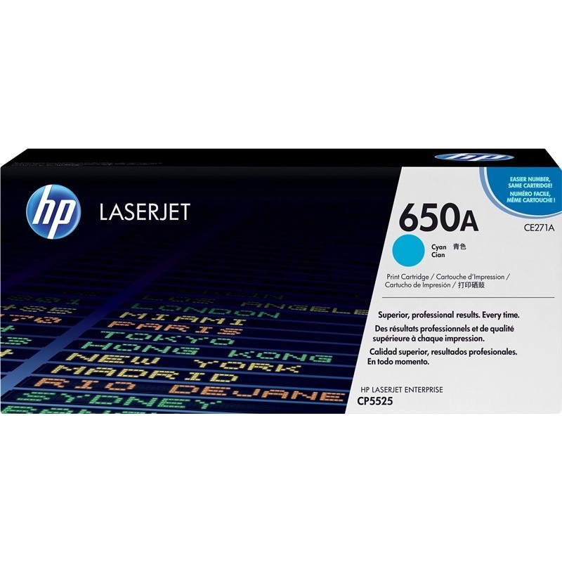 Cartuccia toner originale ciano HP CE271A - 650A Cartuccia toner originale ciano HP CE271A - 650A