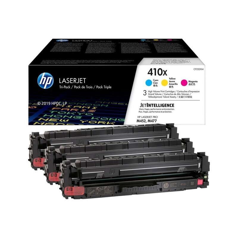 HP CF411X/CF412X/CF413X Pack de 3 Cartuchos de Toner Originales - 410X HP CF411X/CF412X/CF413X Pack de 3 Cartuchos de Toner Originales - 410X