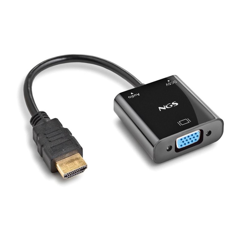 Adattatore NGS Chameleon da HDMI a SVGA + audio Full HD + cavo di alimentazione incluso - Colore nero Adattatore NGS Chameleon da HDMI a SVGA + audio Full HD + cavo di alimentazione incluso - Colore nero