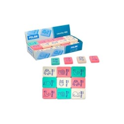 Milan 460 Goma de Borrar Rectangular Flexible - Miga de Pan - Caucho Sintetico - Dibujos Infantiles - Colores Surtidos