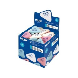 Milan 4865 Gomma Triangolare Flessibile - Pangrattato - Gomma Sintetica - Colori Assortiti 65pz 65pz