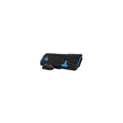 3Go Drile Pack Tastiera multimediale USB wireless + mouse 1000 dpi 3 pulsanti - Uso ambidestro - Colore nero