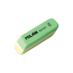 Gomma smussata bicolore Milan Nata 6030 - Plastica - Non danneggia la carta - Colori assortiti 30pz 30pz