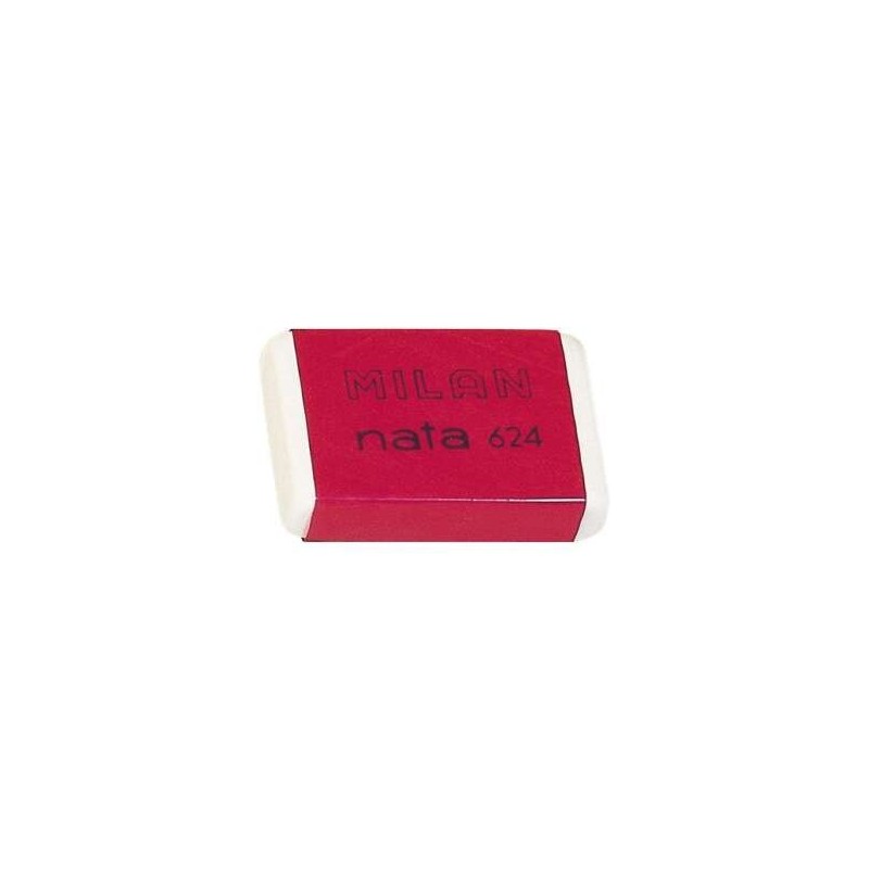 Milan Nata 624 Goma de Borrar Rectangular - Plastico - Suave - No Abrasiva - Color Blanco Milan Nata 624 Goma de Borrar Rectangular - Plastico - Suave - No Abrasiva - Color Blanco