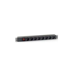 Cromad Multipresa 8 Shucko per montaggio in rack 19" 1U - Interruttore On/Off - Custodia in plastica - Cavo da 1,80 m